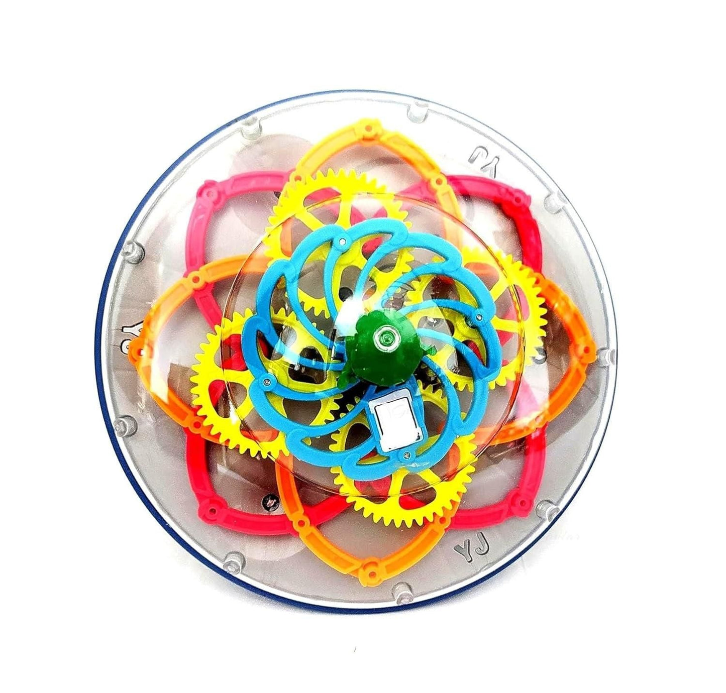 Electric Transparent Gear UFO Space Flying Saucer Toy Toddler Interaction